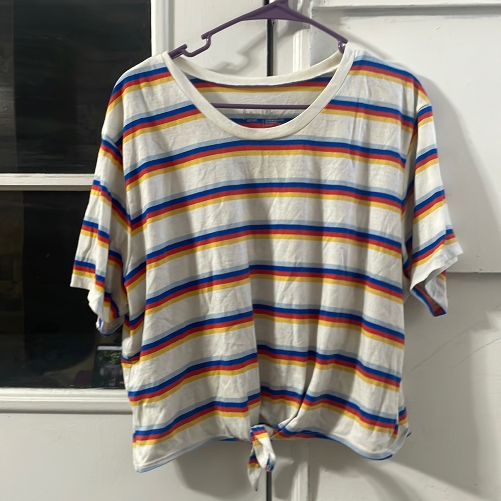 Striped box tee